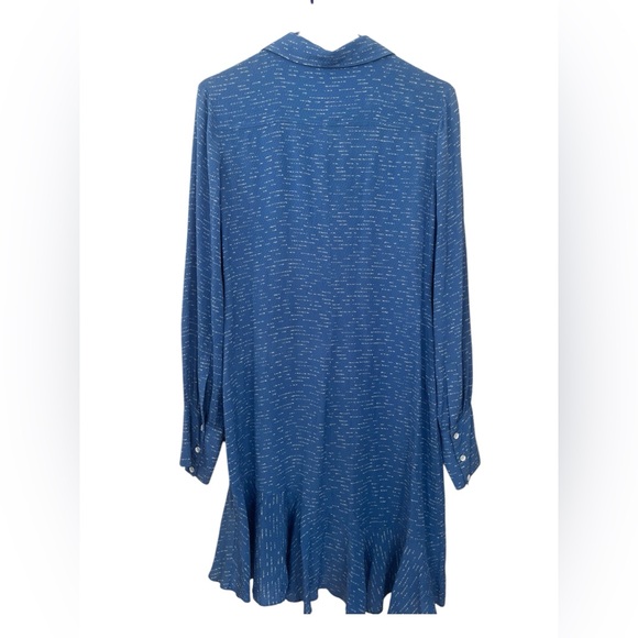 Derek Lam 10 Crosby Women's Asymmetric Shirt Silk Blue White Shirt Dress Size 8 - Picture 4 of 6